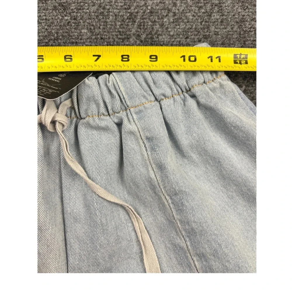 Patchwork Wide Leg Denim Pants Urban‎ Renewal Reworked Drawstring Streetwear S/M
